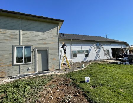 siding wall repaint work in progress