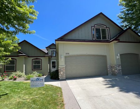 Freshly painted modern home exterior view