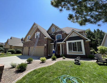 Updated home exterior with landscaping